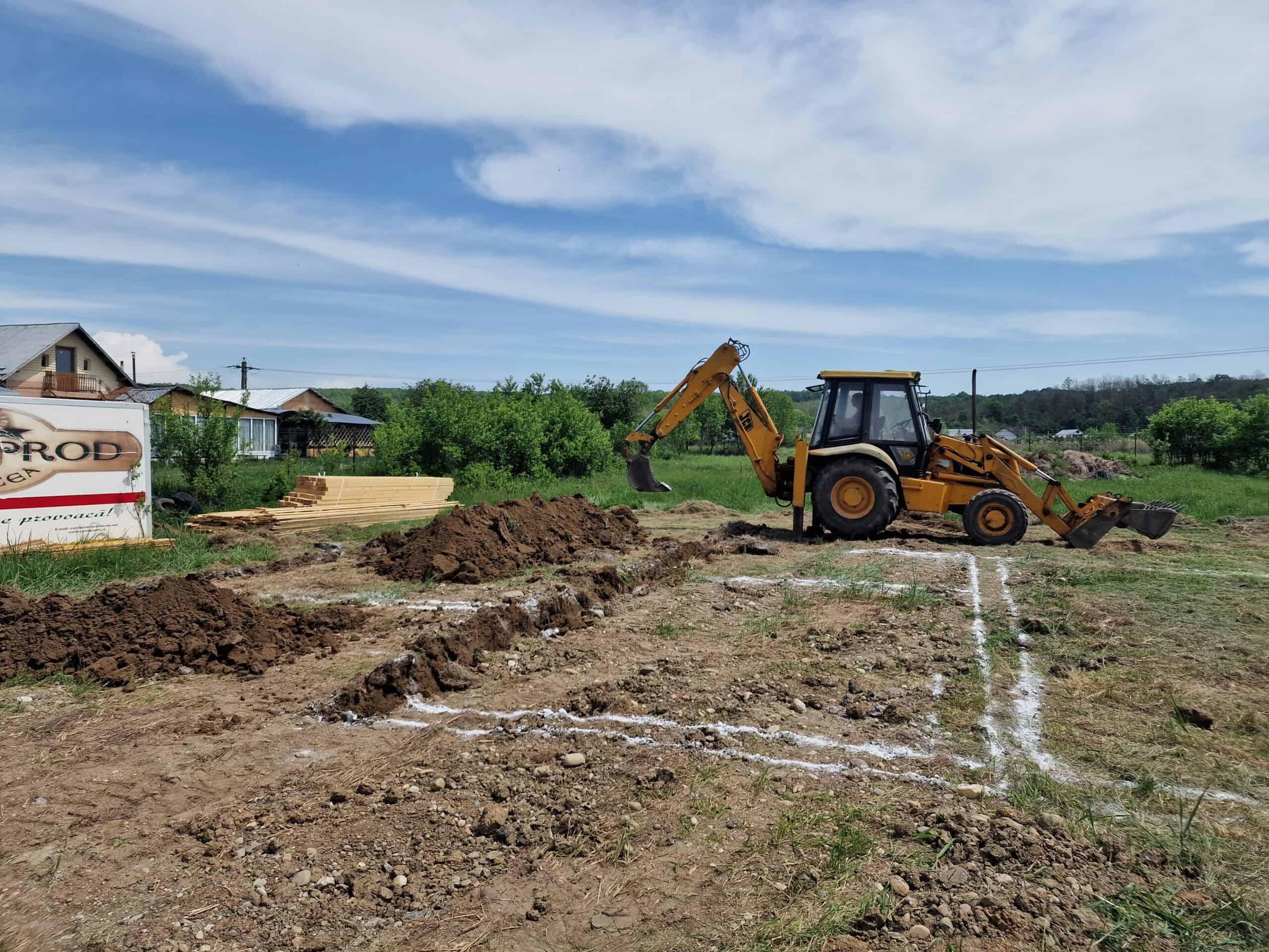 trasare fundatie casa cu ata tarusi si var pe teren