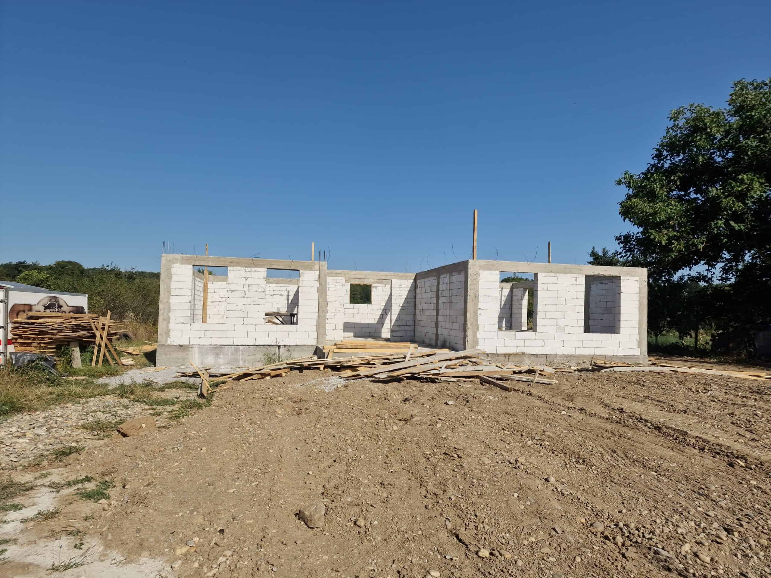 Centură beton casă parter construită pas cu pas