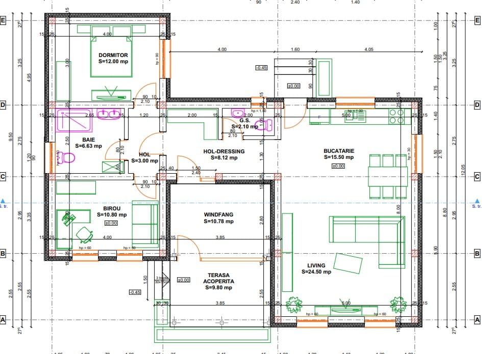 Plan casă parter proiect simplu și eficient